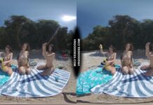 3 Babes Naked On Vacation Beach Picnic Playing Frisbee Searching For Shells And Bubble